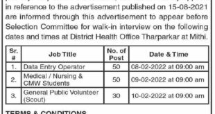 Office Of The District Health Officer Job Vacancies
